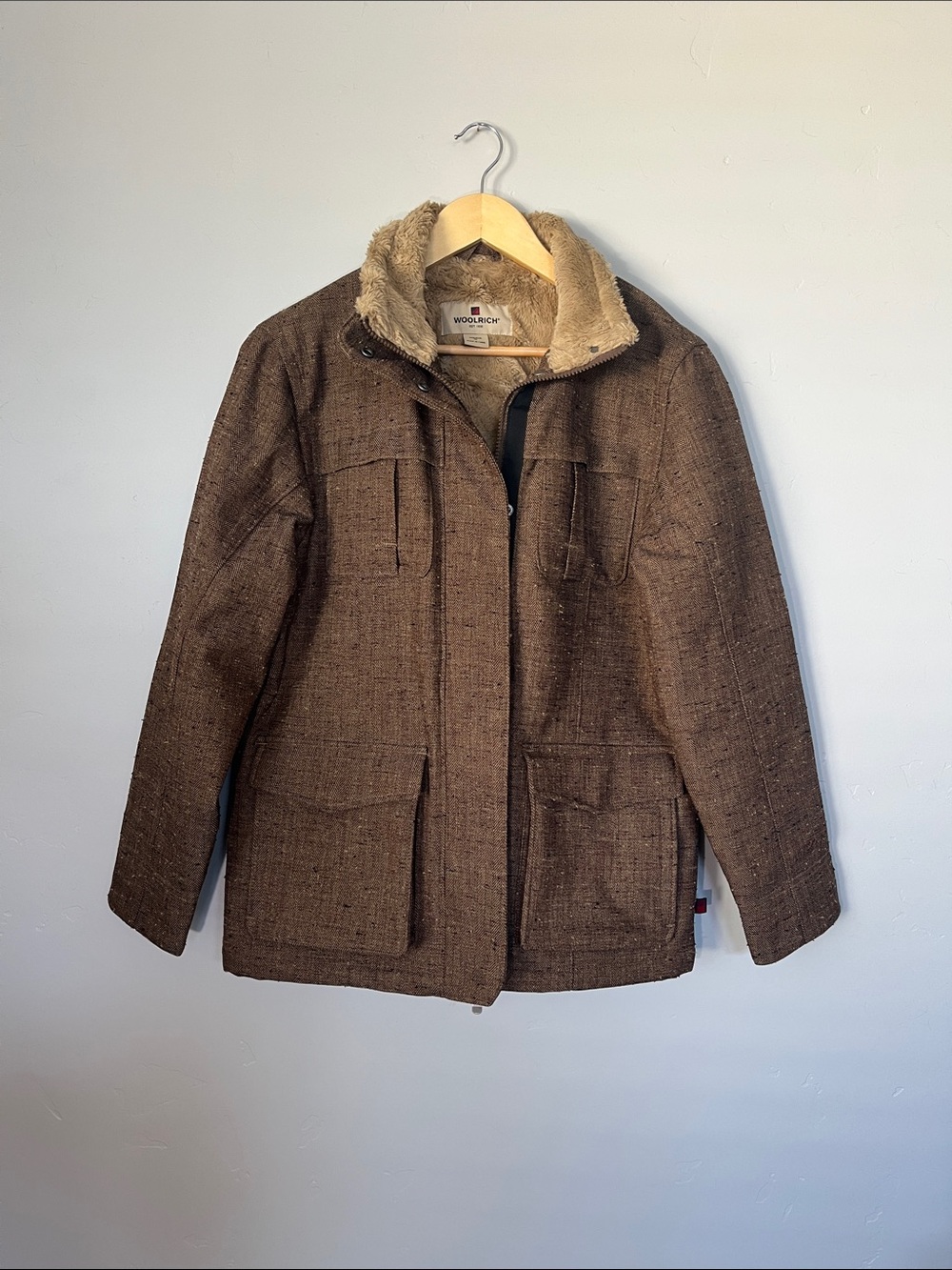 Woolrich | Women’s Brown Field Jacket with Faux Fur Lining